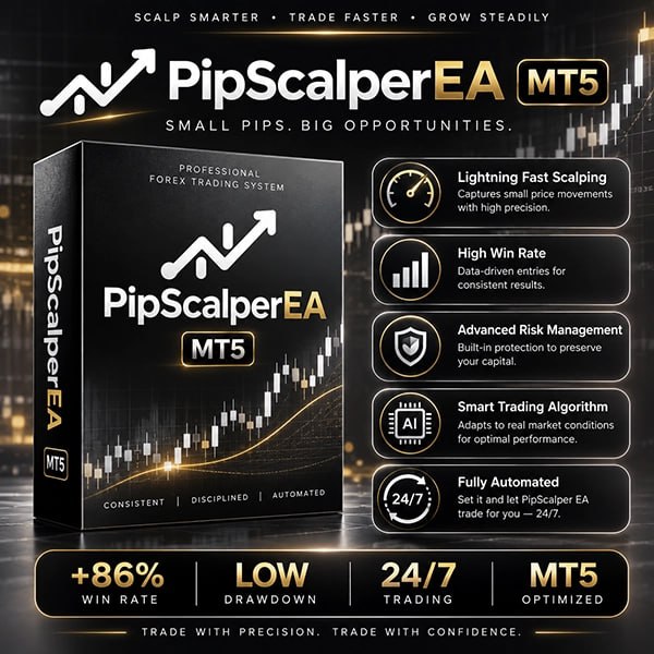PipScalper EA V2.125 MT5 Trading Interface and Settings